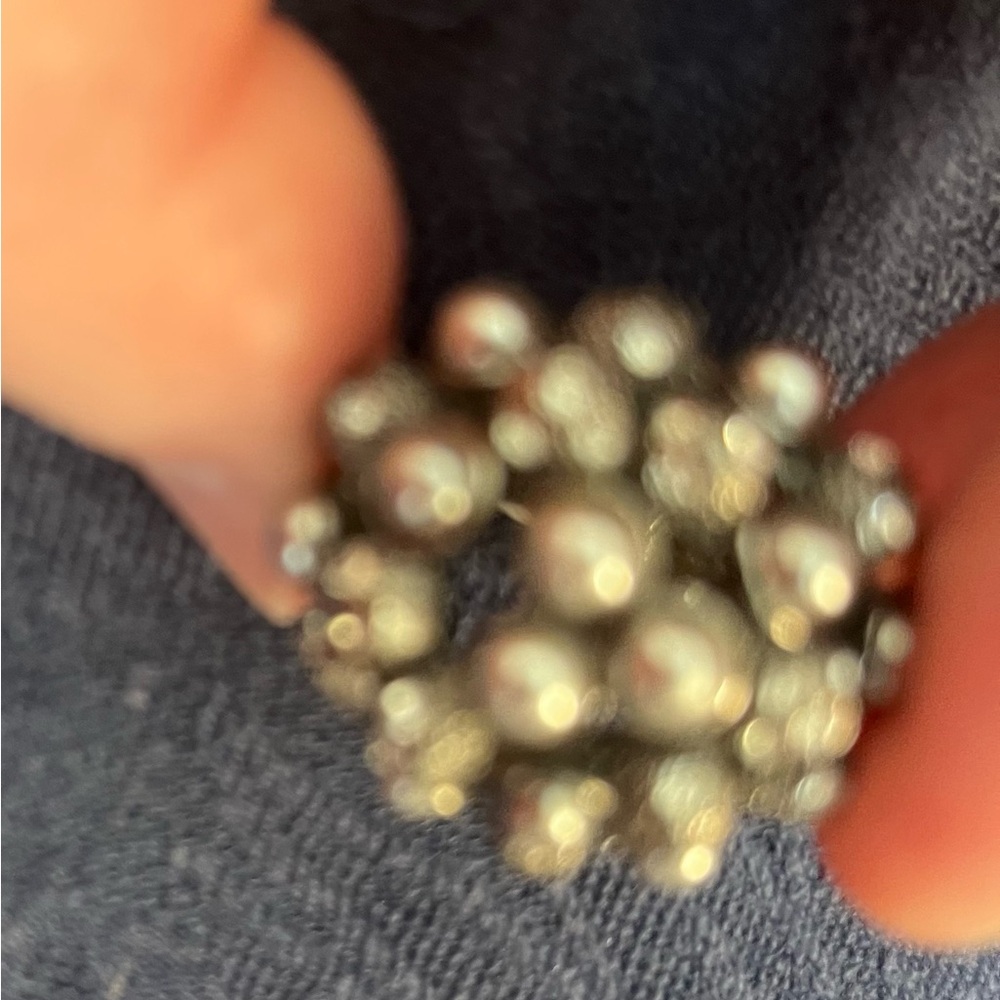 Lia Sophia Silver Pearl Statement Ring size 8 - Picture 7 of 10